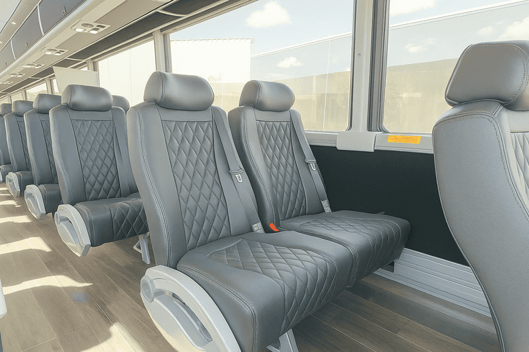 interior of Victoria Coach Bus Service charter bus