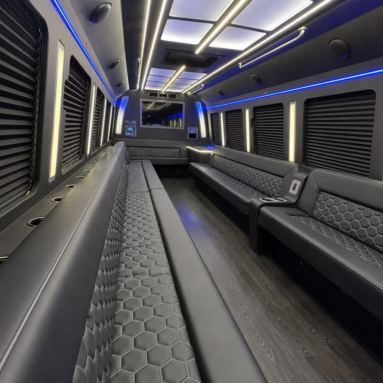 victoria party bus rental interior